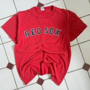 Majestic Boston Red Sox Varitek 33 T Shirt MLB Graphic Red Tee Streetwear S/M